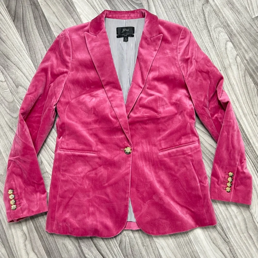 J. Crew Parke Blazer Pink Velvet Size 6 - Picture 4 of 16